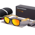 BARCUR 偏光竹サングラス男性木製サングラス女性ブランドオリジナル木製メガネ Oculos デゾル masculino