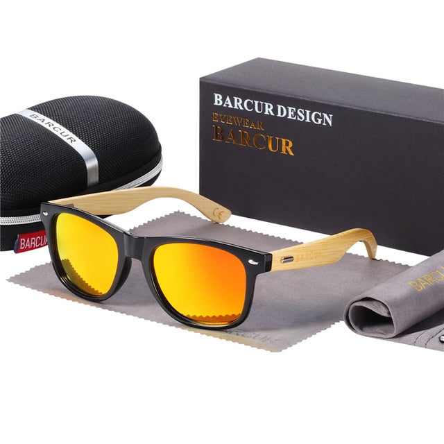 BARCUR 偏光竹サングラス男性木製サングラス女性ブランドオリジナル木製メガネ Oculos デゾル masculino