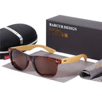BARCUR 偏光竹サングラス男性木製サングラス女性ブランドオリジナル木製メガネ Oculos デゾル masculino