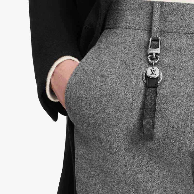 Luxury Leather Keychain – Classic Monogram Design