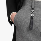 Luxury Leather Keychain – Classic Monogram Design