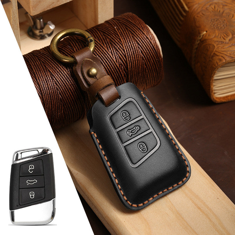 Top Grain Leather Volkswagen key Case