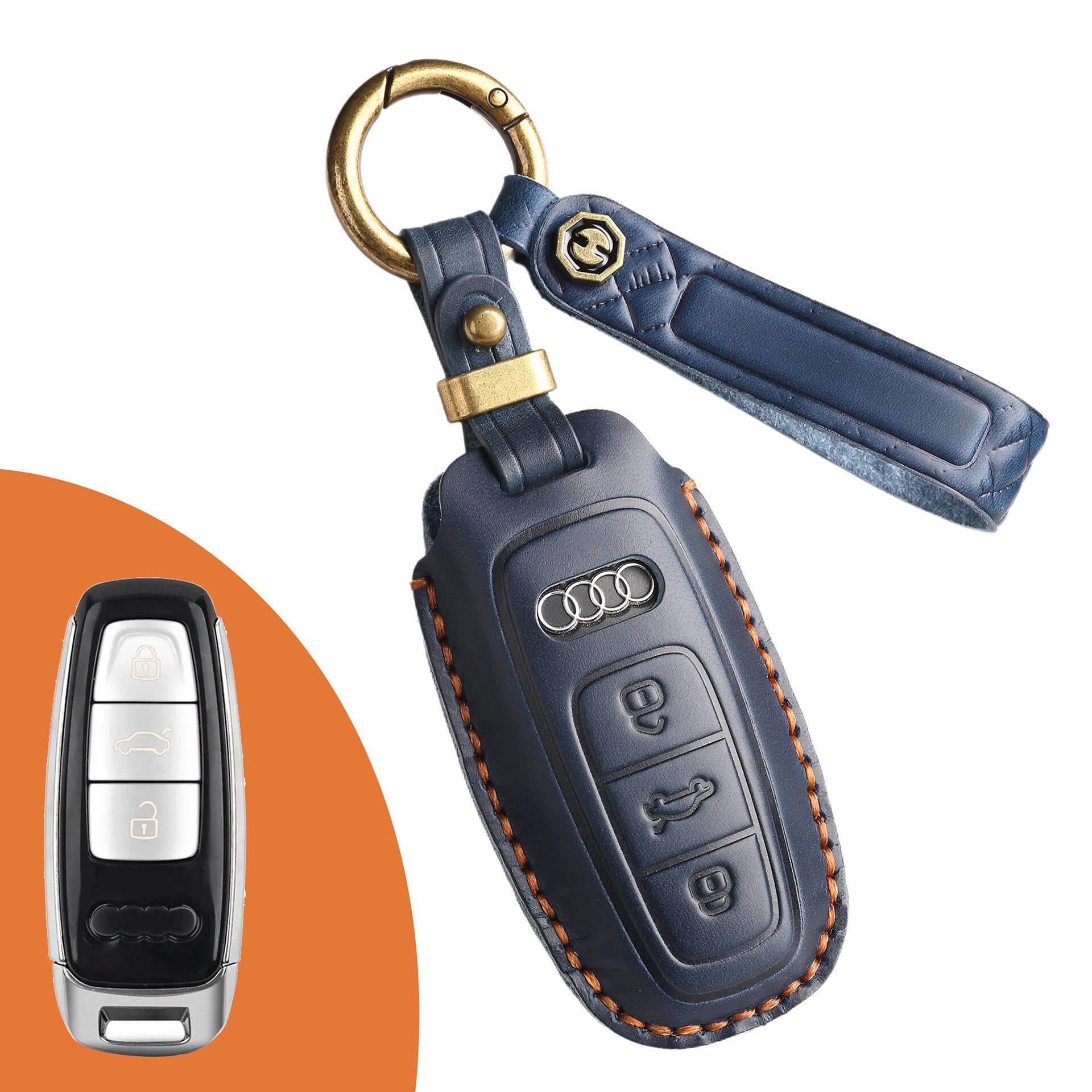 Top Grain Leather Audi Key Case