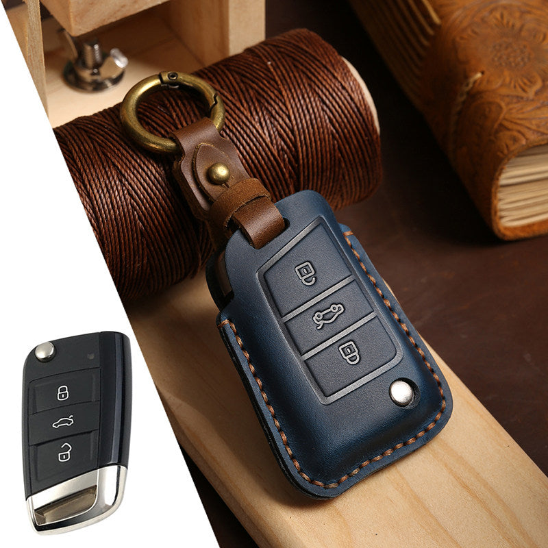 Top Grain Leather Volkswagen key Case