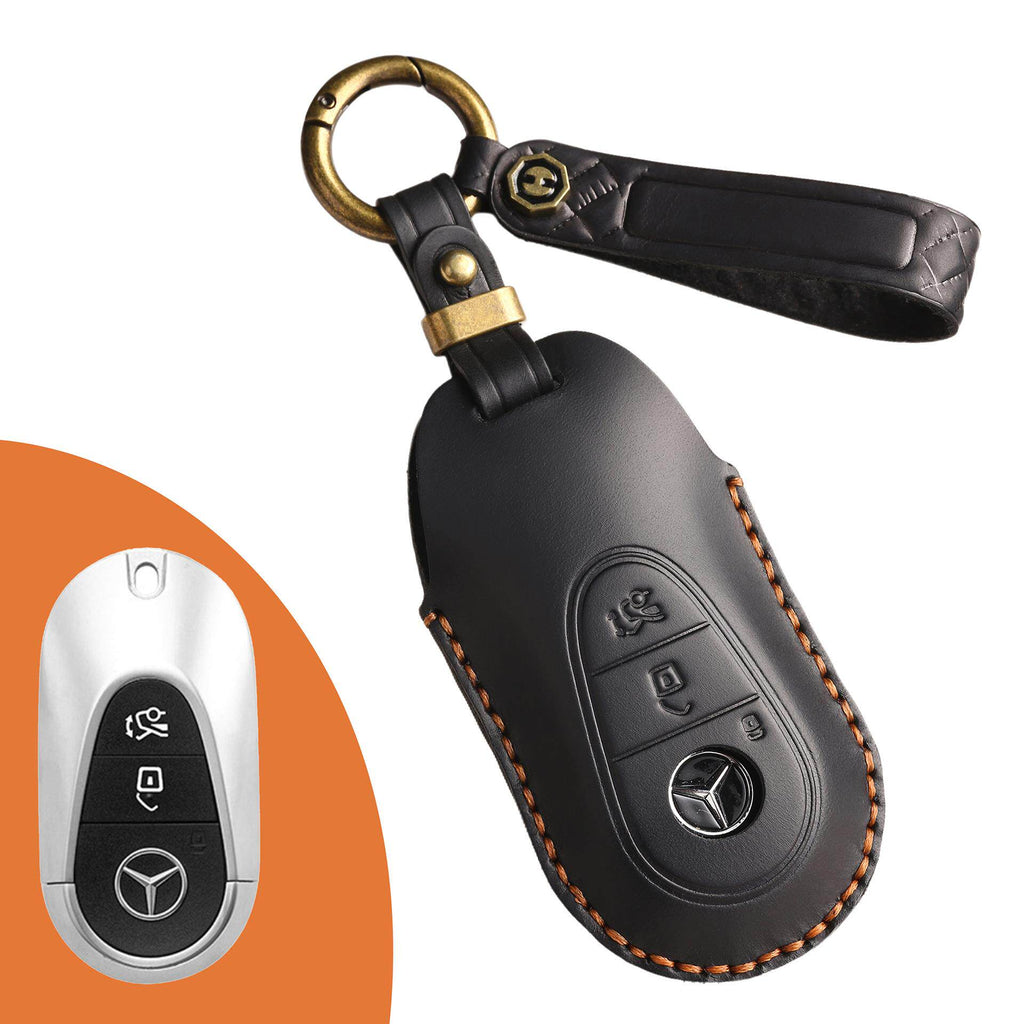 Top Grain Leather Mercedes Key Case