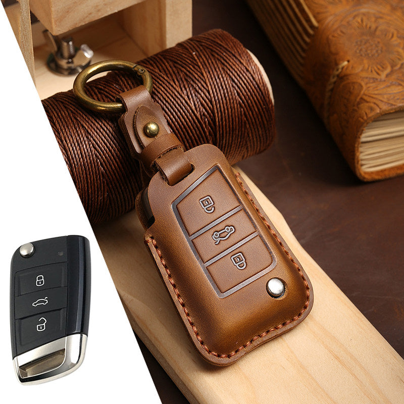 Top Grain Leather Volkswagen key Case