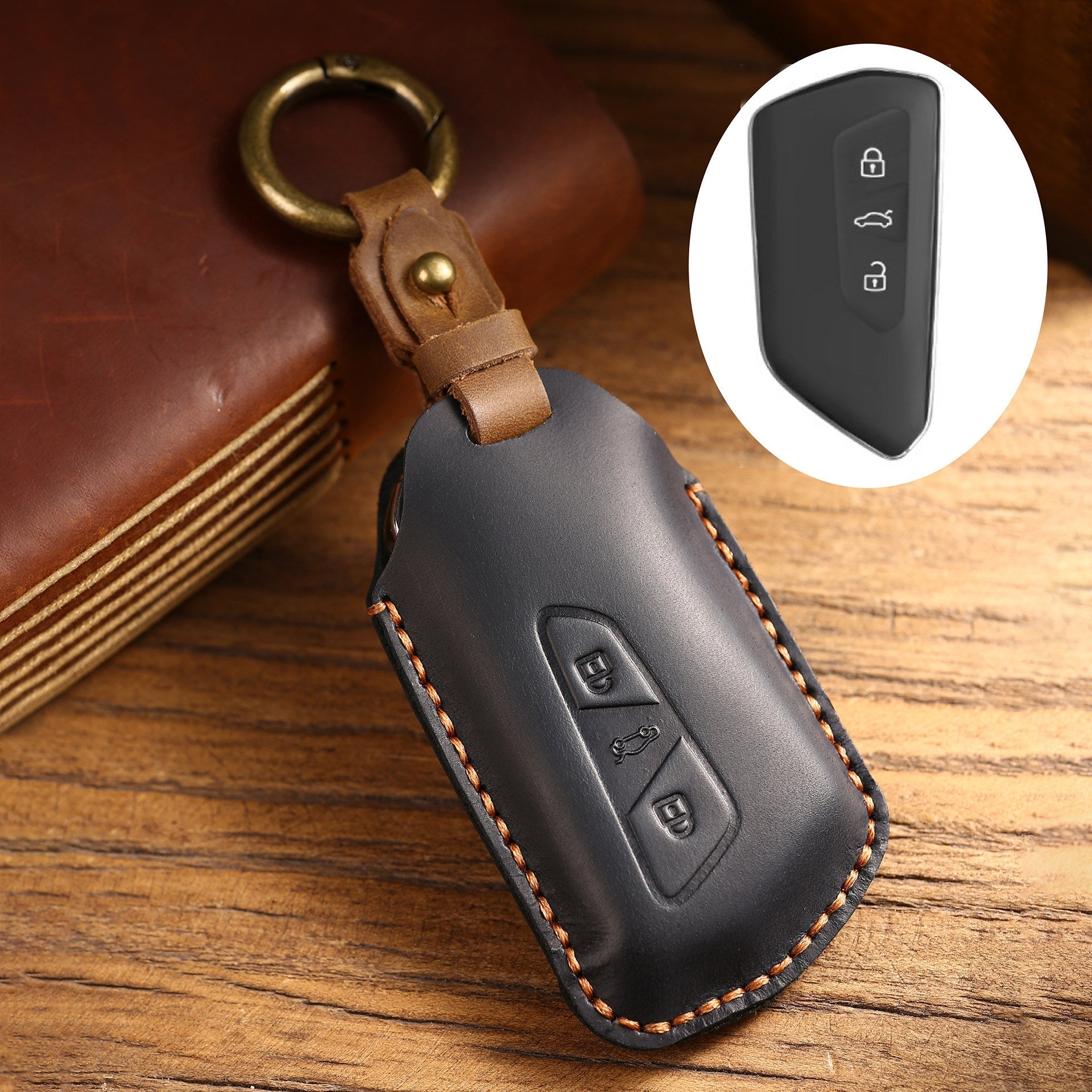 Top Grain Leather Volkswagen key Case
