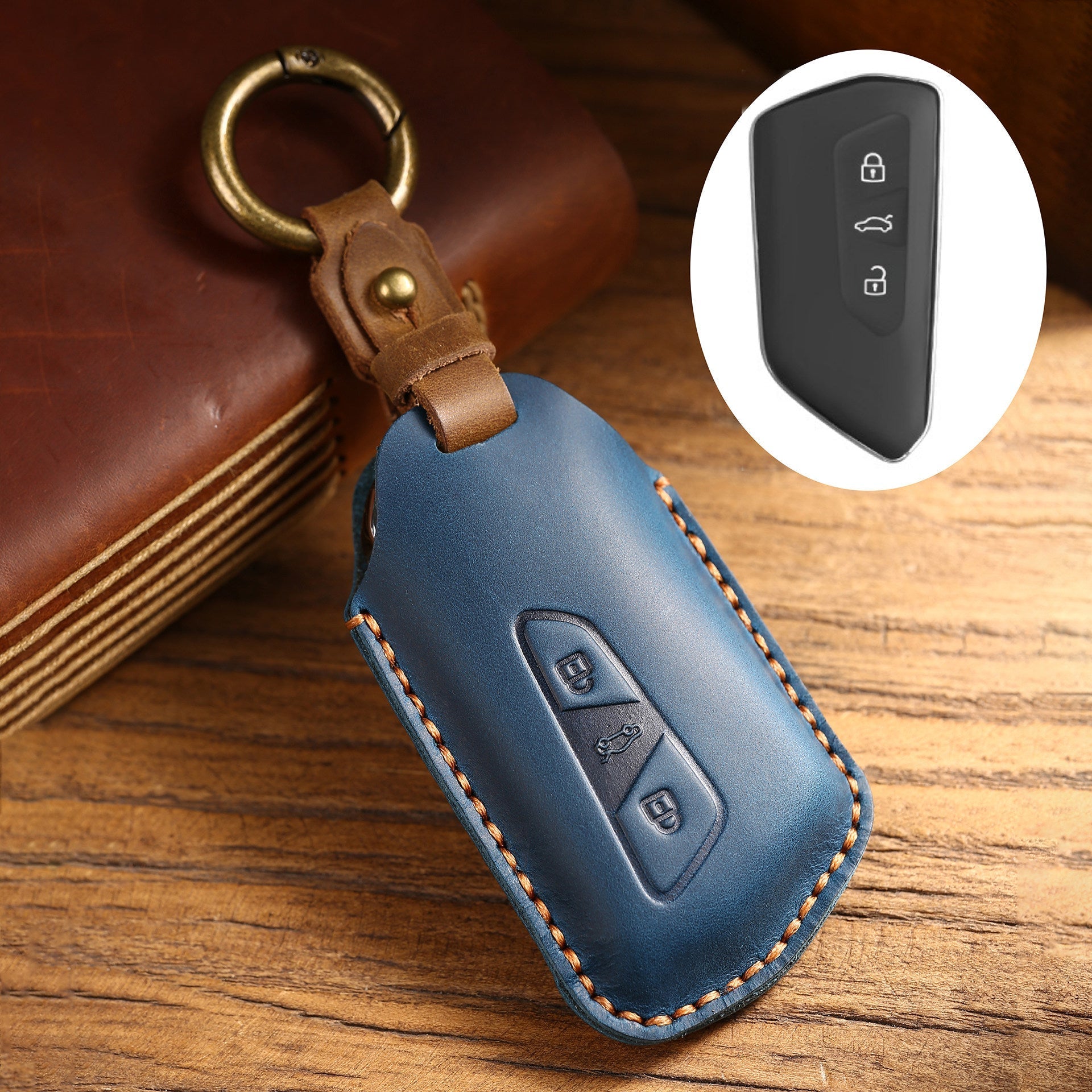 Top Grain Leather Volkswagen key Case