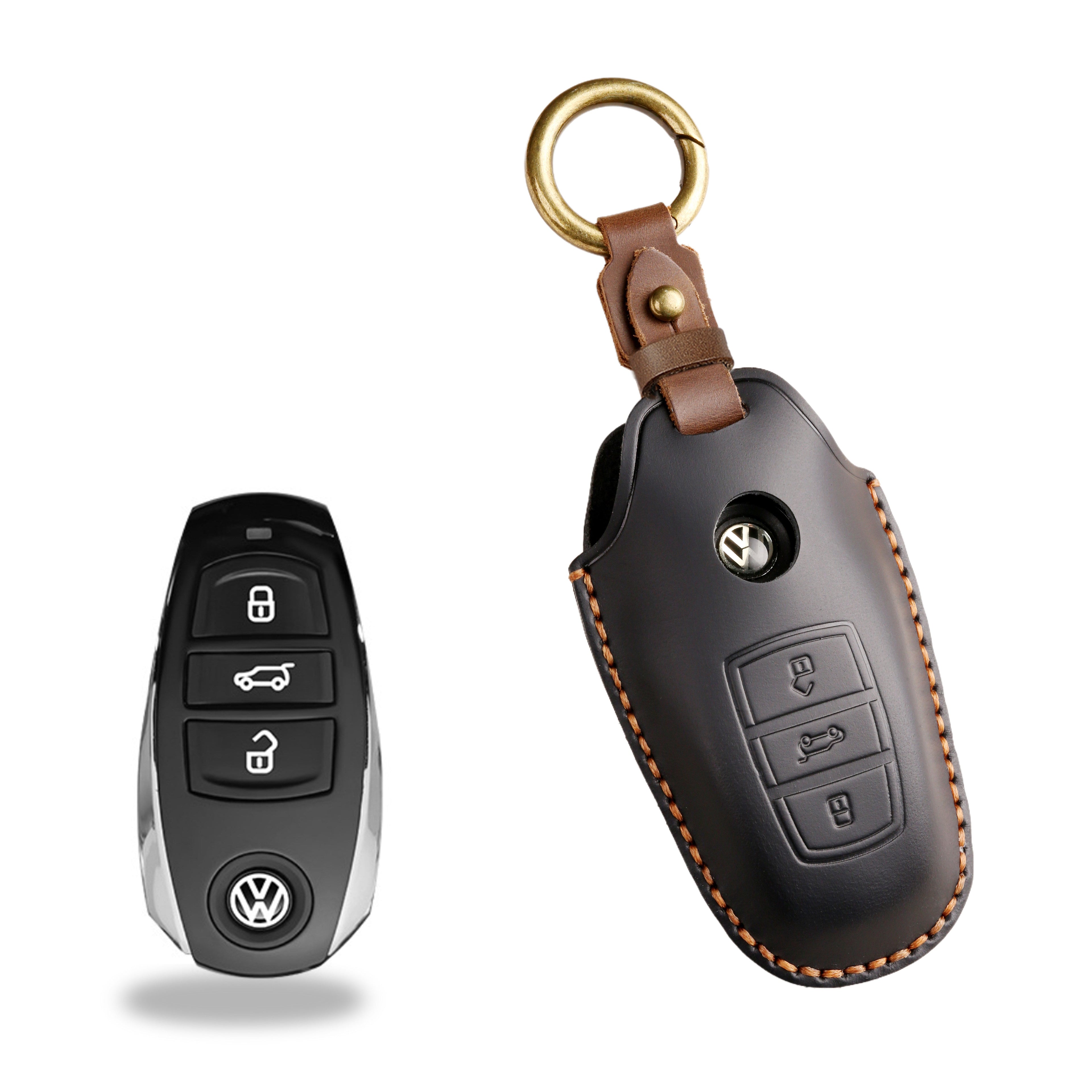 Top Grain Leather Volkswagen key Case