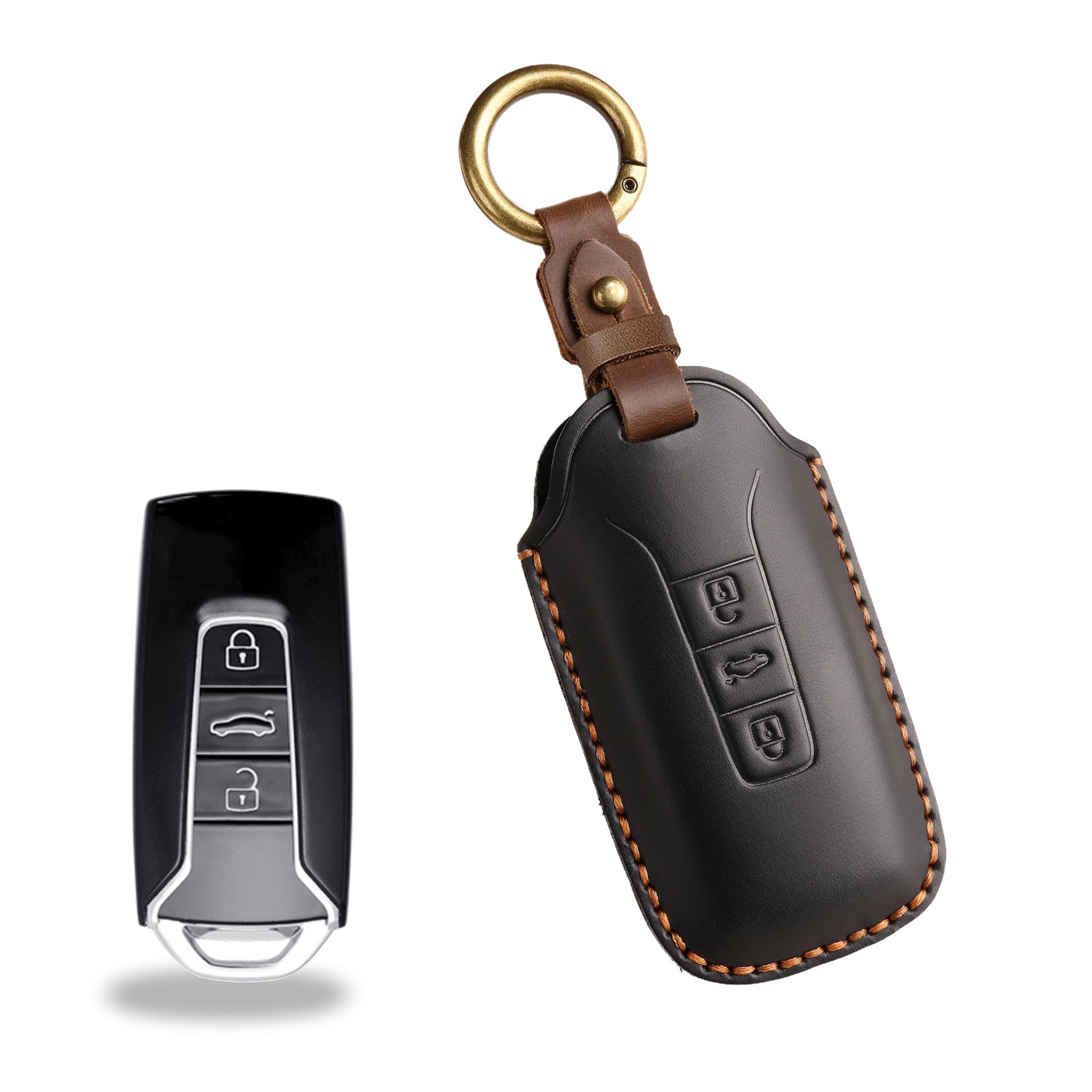 Top Grain Leather Volkswagen key Case