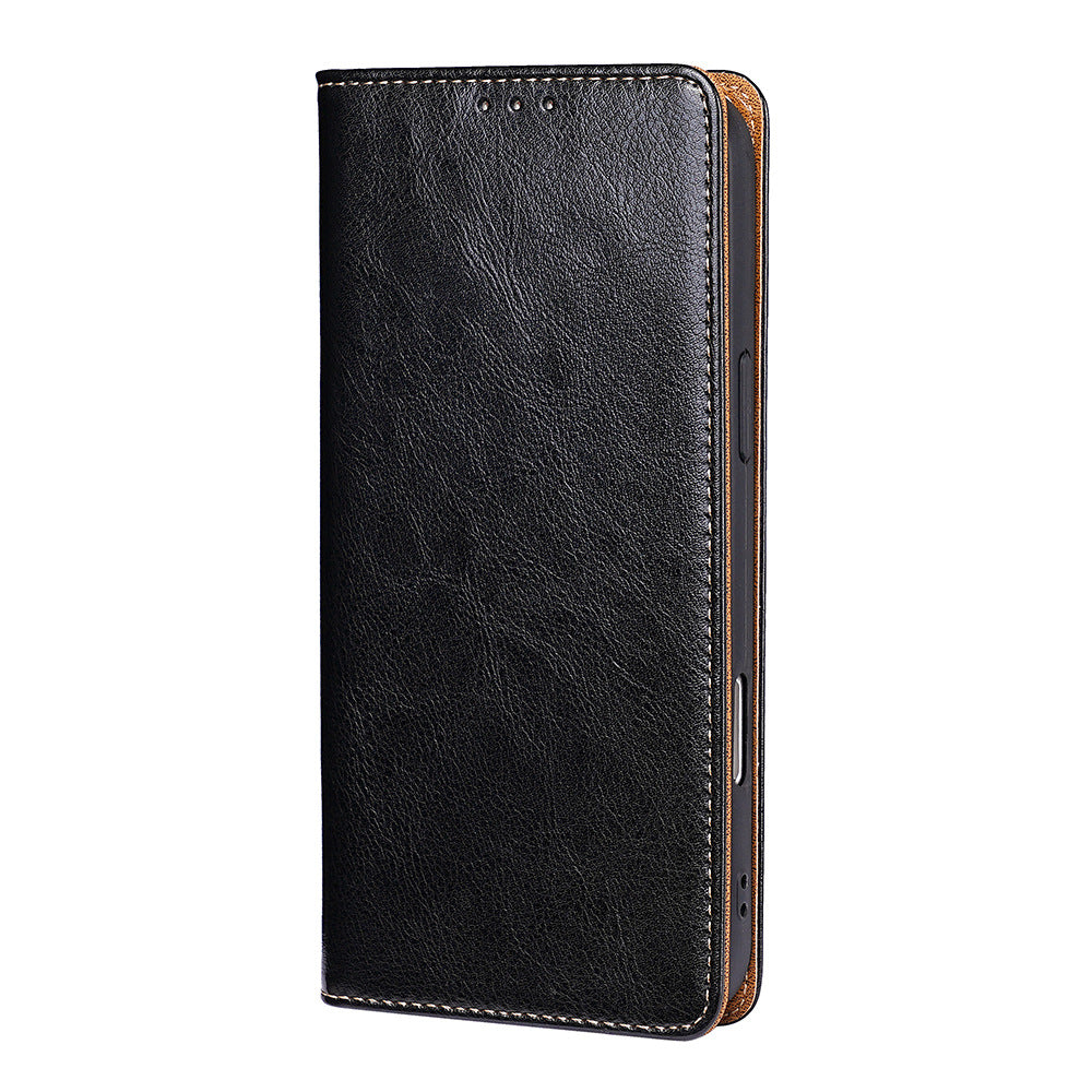 Genuine Full-Grain Cowhide Leather Wallet Phone Case