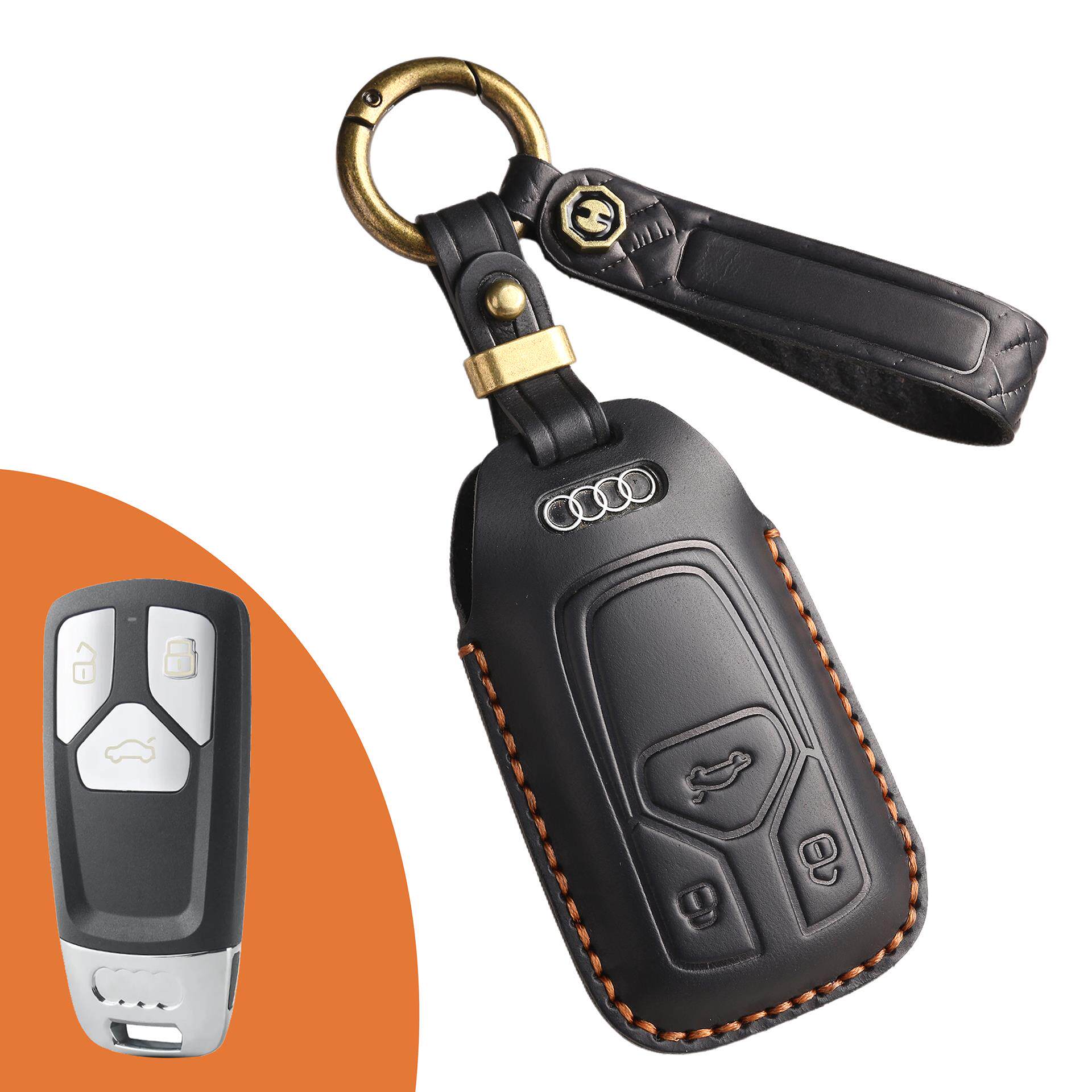 Top Grain Leather Audi Key Case