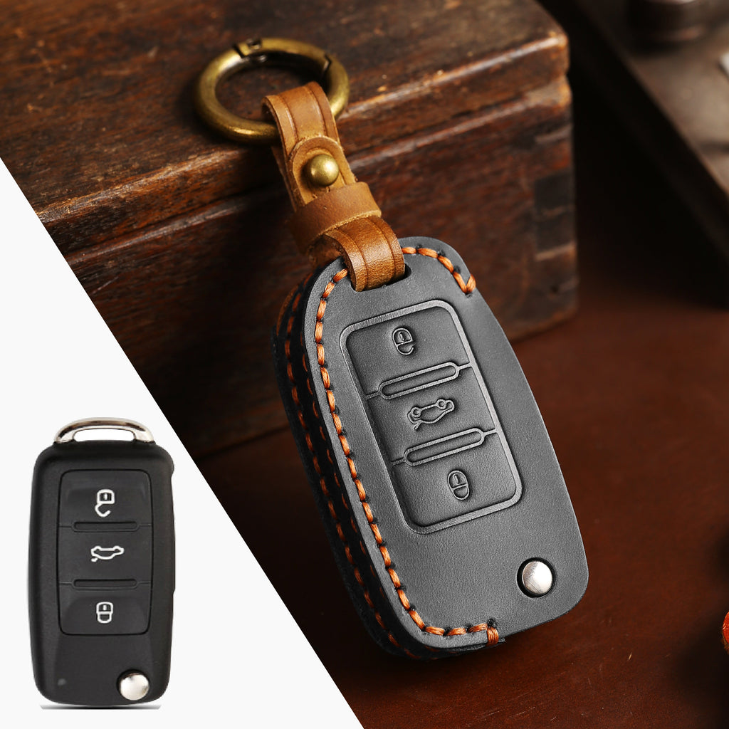 Top Grain Leather Volkswagen key Case