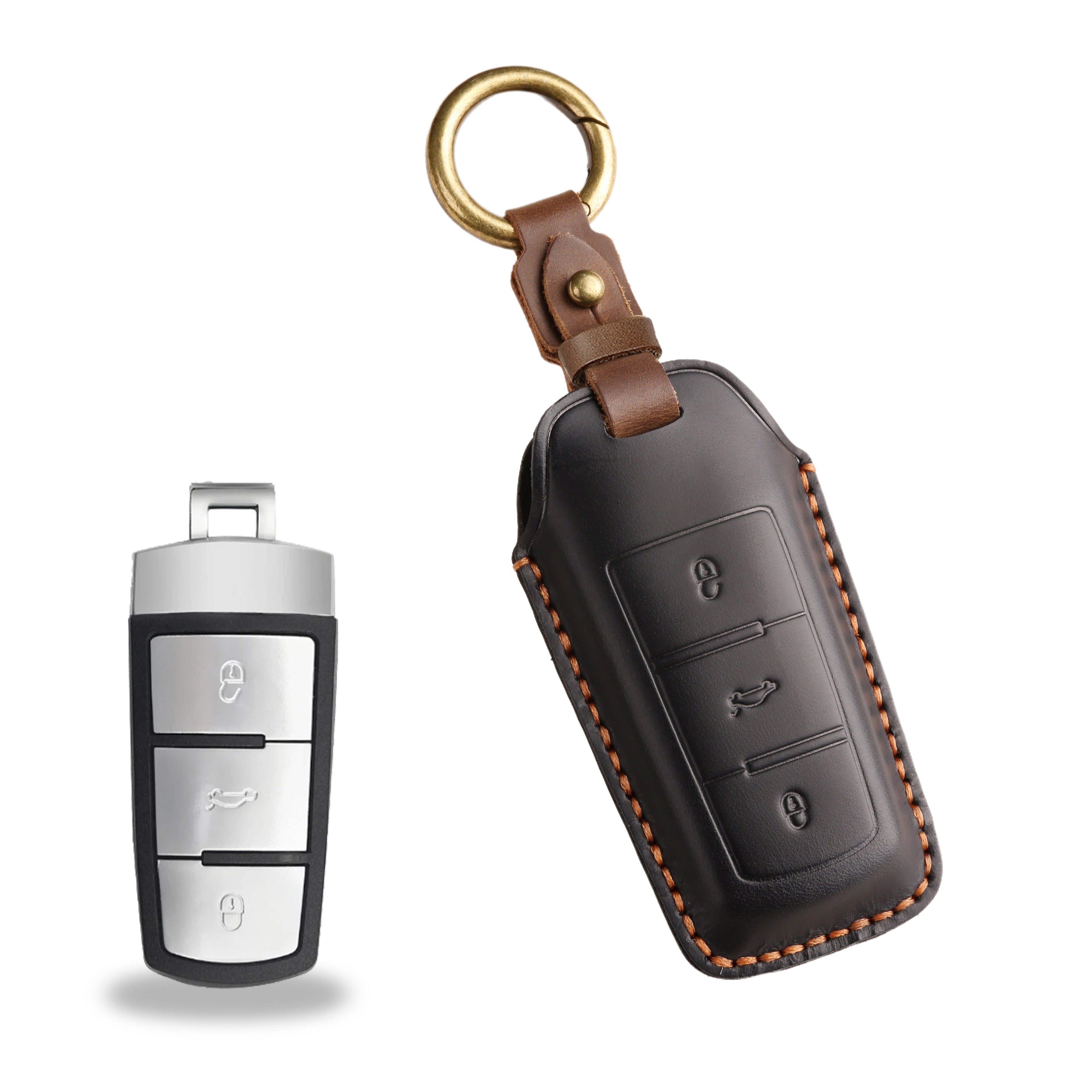 Top Grain Leather Volkswagen key Case