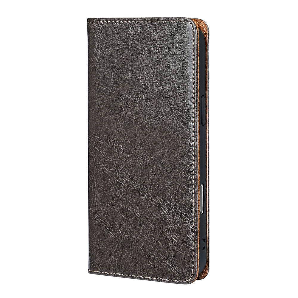 Genuine Full-Grain Cowhide Leather Wallet Phone Case