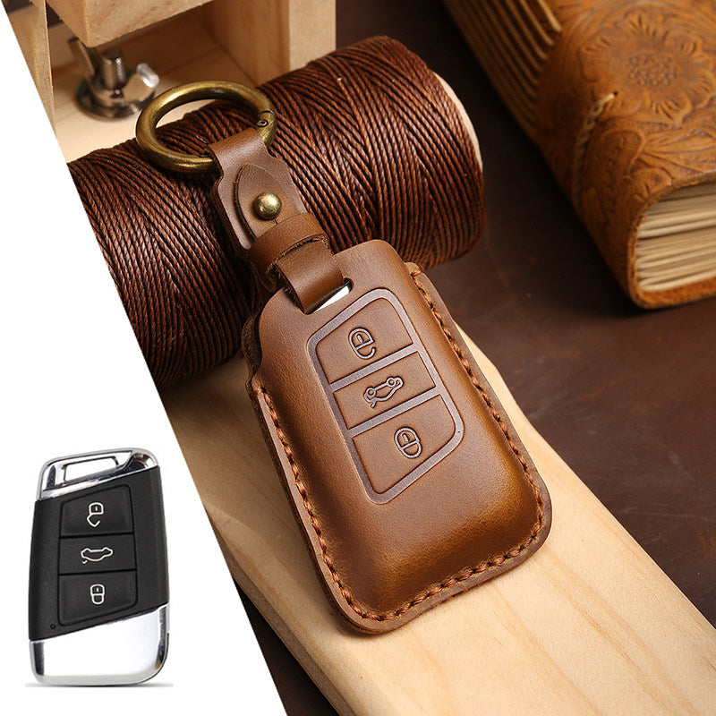 Top Grain Leather Volkswagen key Case