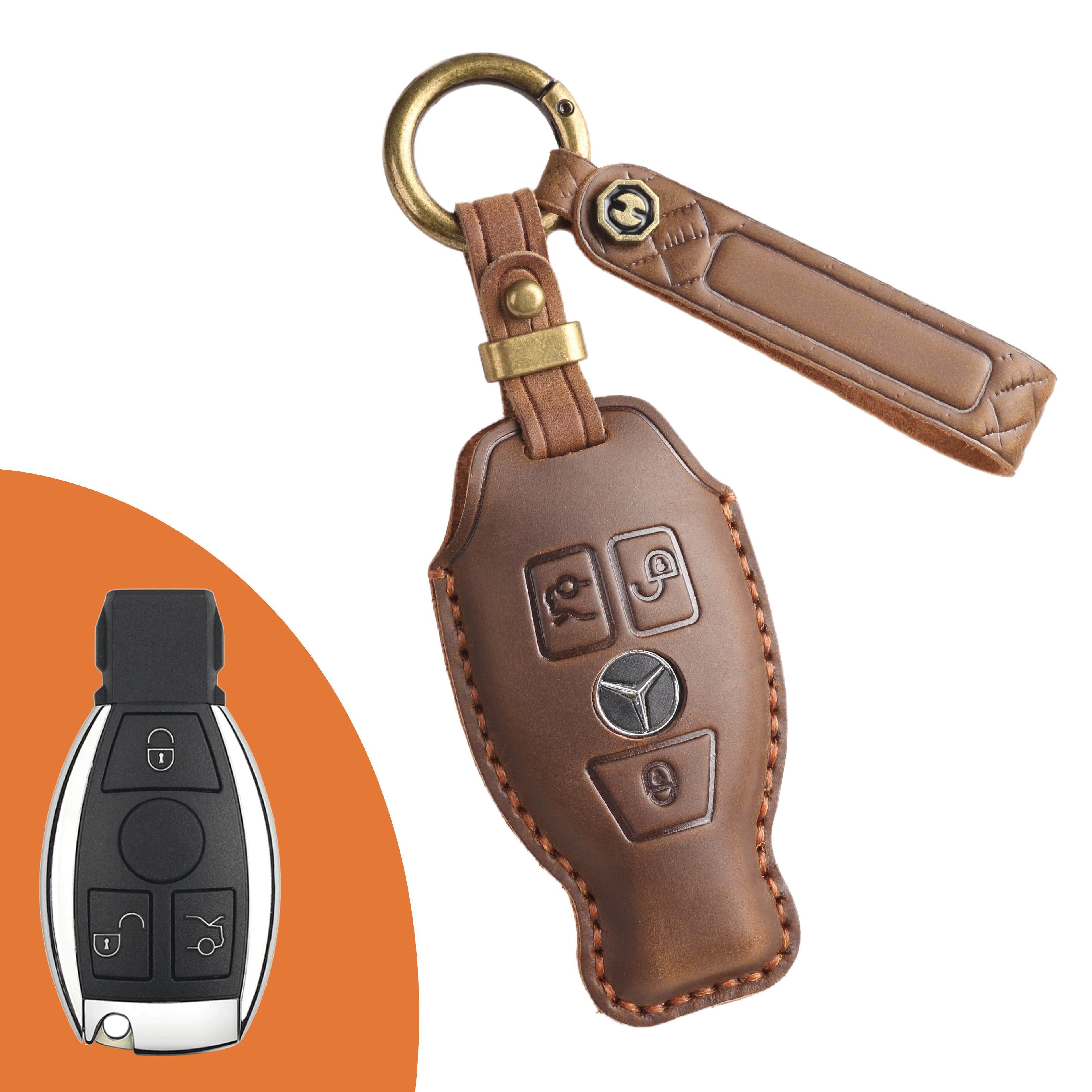 Top Grain Leather Mercedes Key Case