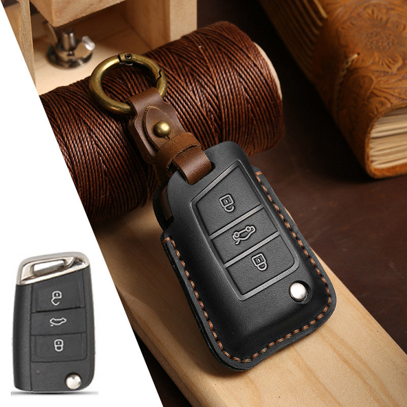 Top Grain Leather Volkswagen key Case