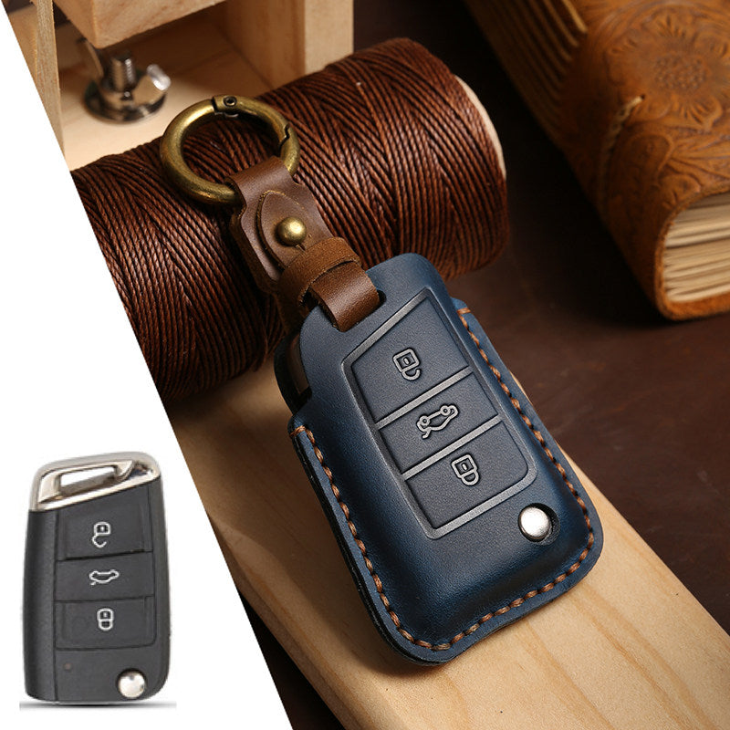 Top Grain Leather Volkswagen key Case