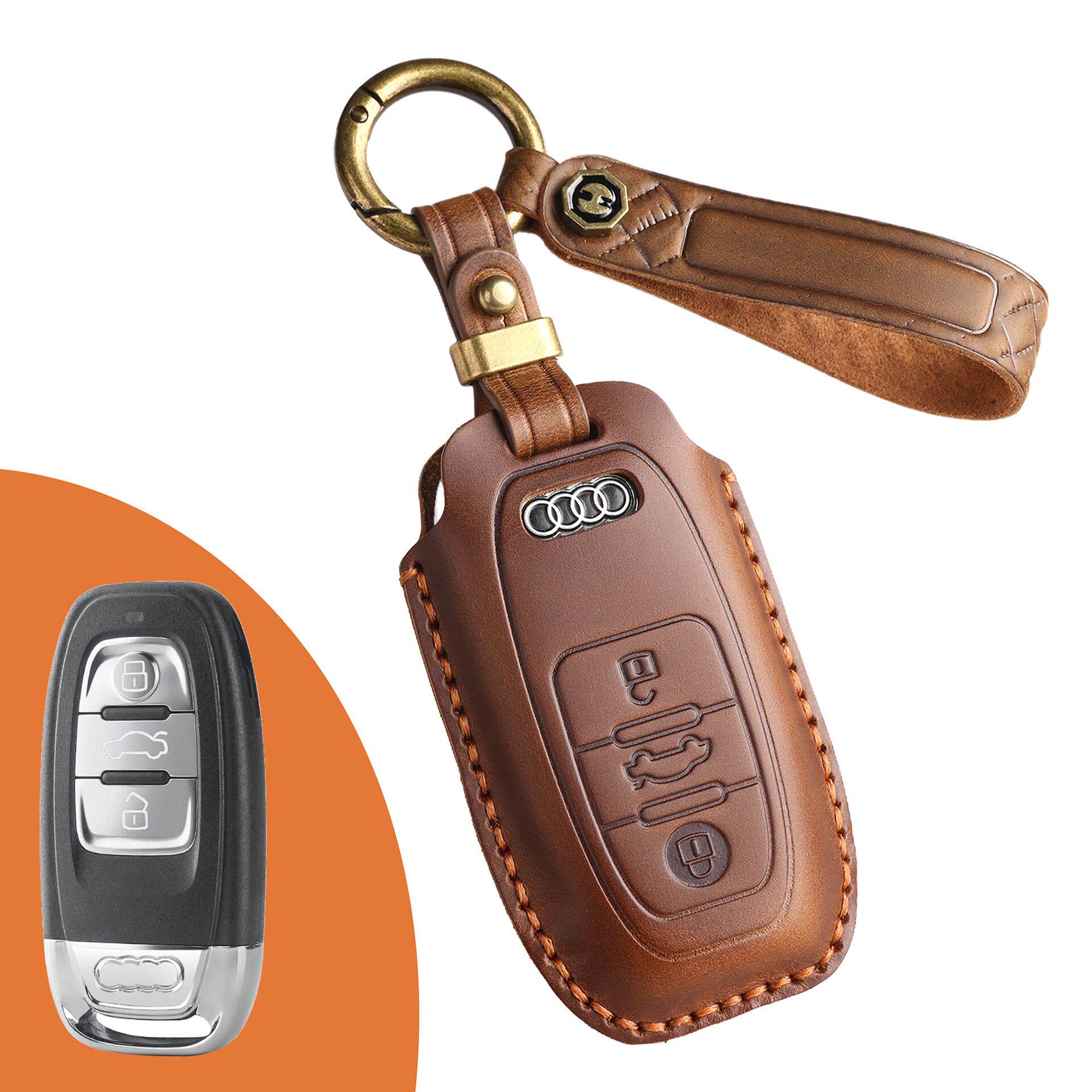 Top Grain Leather Audi Key Case