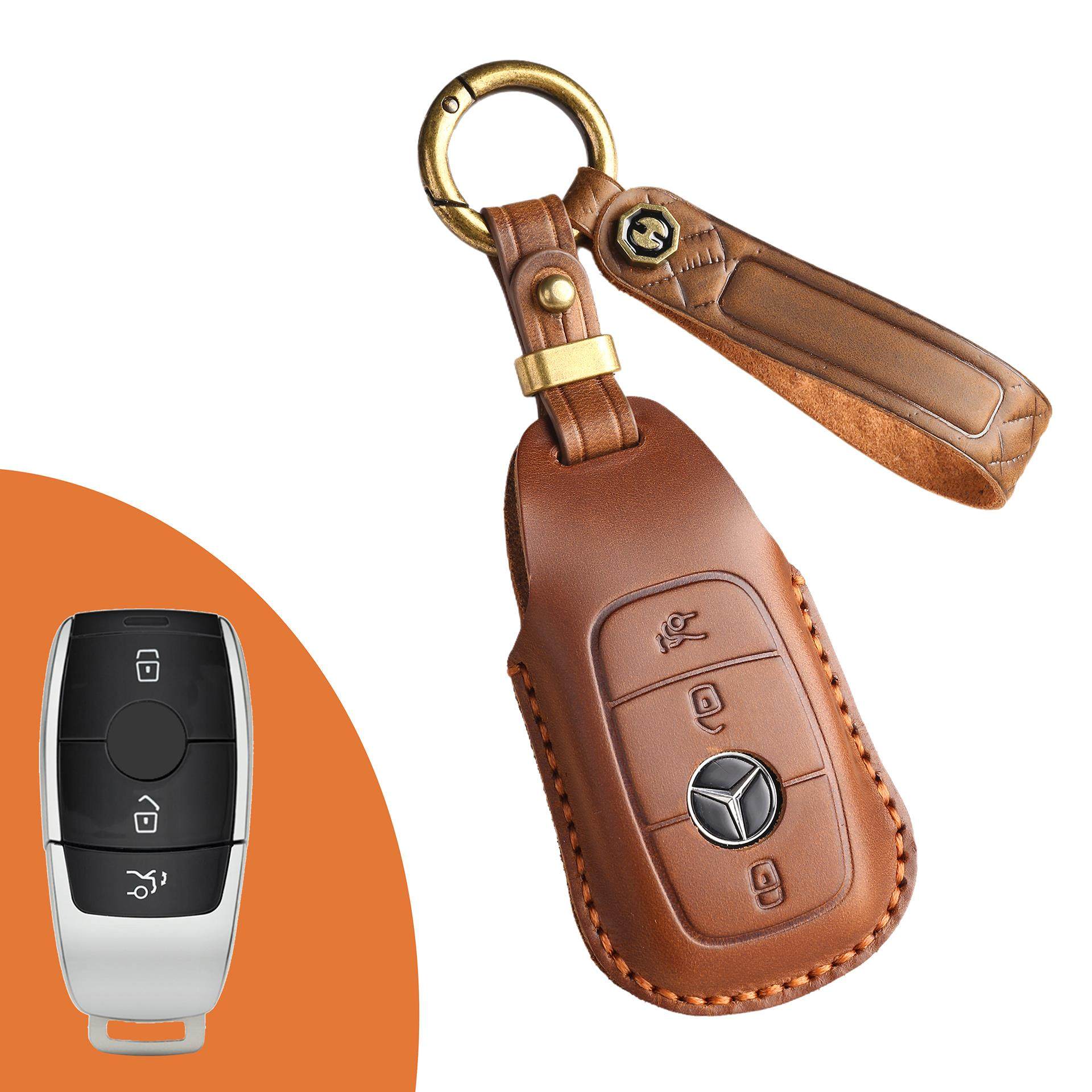 Top Grain Leather Mercedes Key Case