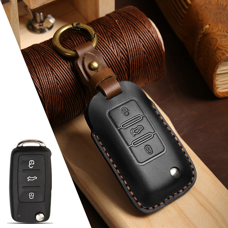 Top Grain Leather Volkswagen key Case