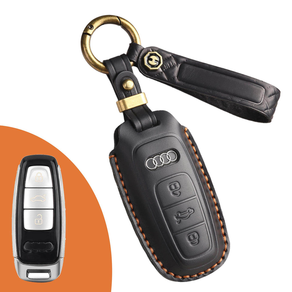 Top Grain Leather Audi Key Case