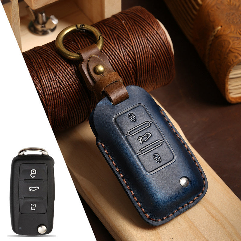 Top Grain Leather Volkswagen key Case