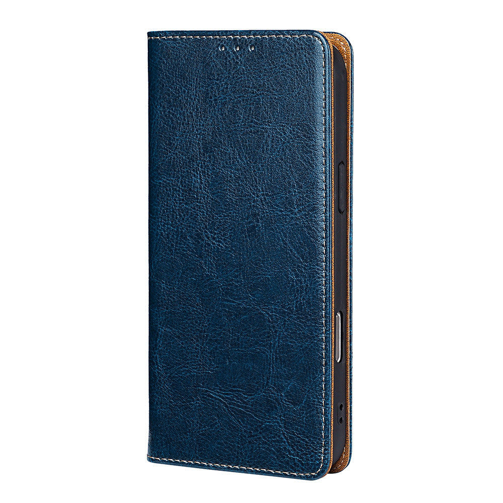 Genuine Full-Grain Cowhide Leather Wallet Phone Case