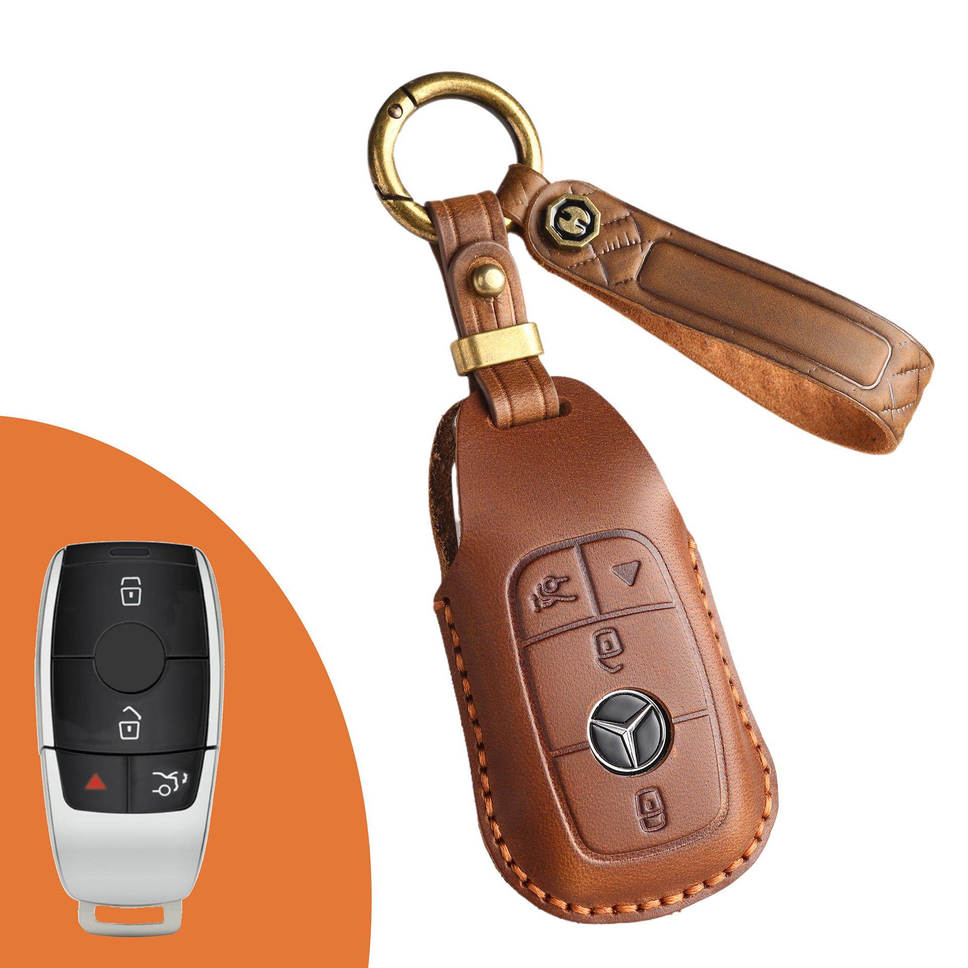 Top Grain Leather Mercedes Key Case