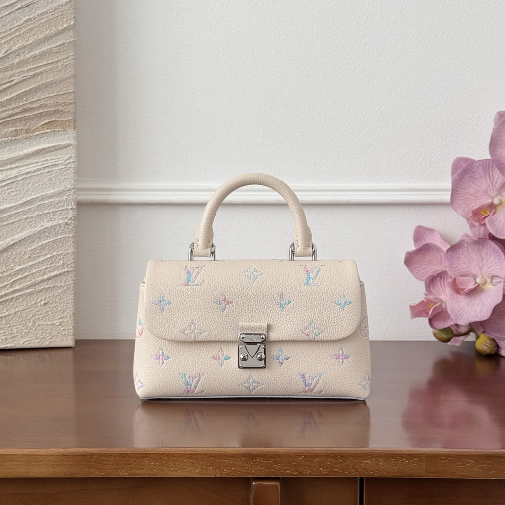Pearl Monogram Mini Top Handle Bag